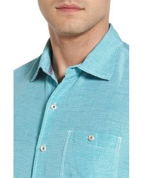 Tommy Bahama Sand Standard Fit Check Linen Blend Sport Shirt