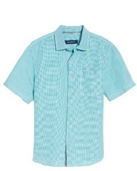 Tommy Bahama Sand Standard Fit Check Linen Blend Sport Shirt