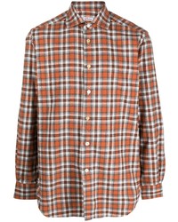 Kiton Check Pattern Cotton Shirt