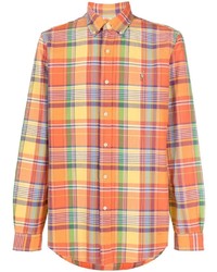 Orange Check Polo Neck Sweater
