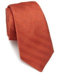 Orange Chevron Silk Tie