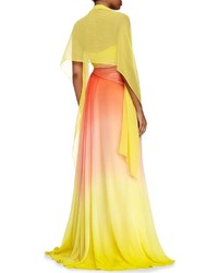 Monique Lhuillier Strapless Sweetheart Ombre Gown
