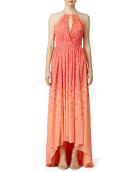 Badgley Mischka Coral Falling Butterfly Maxi