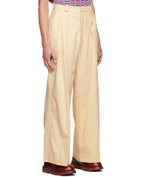 King & Tuckfield Off White Wide Leg Trousers