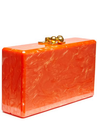 Edie Parker Jean Solid Acrylic Clutch Bag Orange