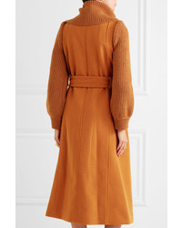 Chloé Belted Wool Felt Coat Orange