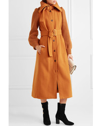 Chloé Belted Wool Felt Coat Orange