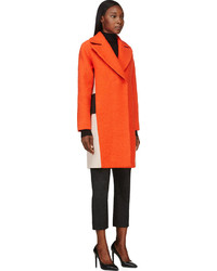 Cédric Charlier Orange Taupe Boucl Wool Coat