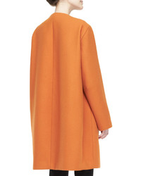 Narciso Rodriguez Two Tone Collarless Coat Orange