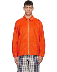 Orange Corduroy Harrington Jacket