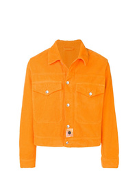 Orange Corduroy Shirt Jacket