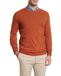 Loro Piana Baby Cashmere Crewneck Sweater Orange
