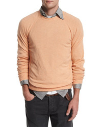 Brunello Cucinelli Cashmere Blend Crewneck Sweater Mango
