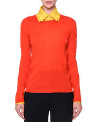 Jil Sander Cashmeresilk Knit Sweater Bright Orange