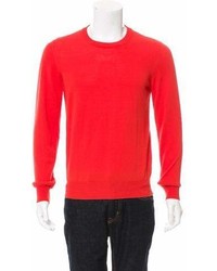 Maison Margiela Crew Neck Leather Accented Sweater W Tags