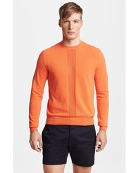DSQUARED2 Vertical Ribbed Stripe Crewneck Sweater Orange Small