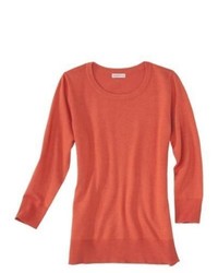 King Light Merona 34 Sleeve Pullover Sweater Orange M