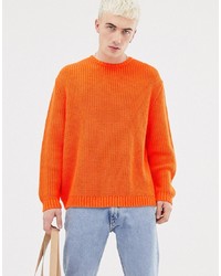 ASOS DESIGN Knitted Oversized Jumper In Orange