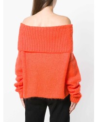 McQ Alexander McQueen Off The Shoulder Chunky Knit Jumper