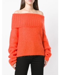 McQ Alexander McQueen Off The Shoulder Chunky Knit Jumper
