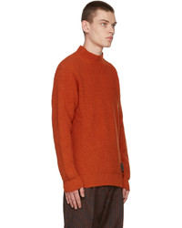 Paul Smith Orange Wool Mock Neck Sweater