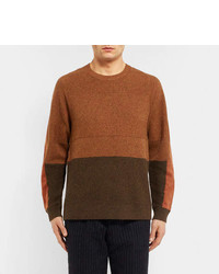Folk Panelled Wool And Cotton Blend Sweater