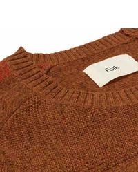 Folk Panelled Wool And Cotton Blend Sweater