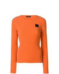 Rochas Ribbed Knit Logo Sweater