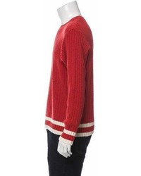Camo Striped Crew Neck Sweater