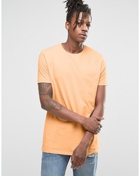 Asos Brand Longline T Shirt In Orange