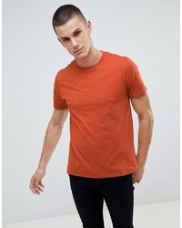 Burton Menswear Crew Neck T Shirt In Orange Marl