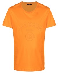 Balmain Embossed Logo Shirt Sleeve T Shirt