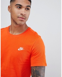 Nike Embroidered Futura Logo T Shirt In Orange 827021 891