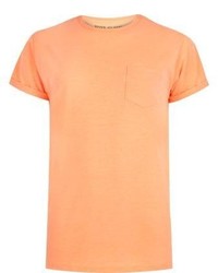 River Island Fluro Orange Crew Neck T Shirt