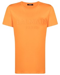 Balmain Logo Embossed T Shirt