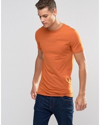 Asos Longline Muscle T Shirt In Orange