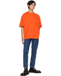 AMI Alexandre Mattiussi Orange Ami De Cur T Shirt