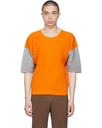 Homme Plissé Issey Miyake Orange Grey Block T Shirt
