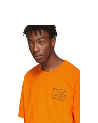 Ksubi Orange Hazard Square T Shirt