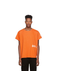 Greg Lauren Orange Logo Deconstructed T Shirt
