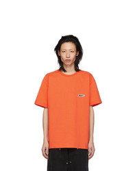 MSGM Orange Logo Patch T Shirt