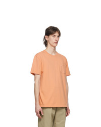 Noah NYC Orange Logo Pocket T Shirt