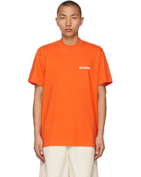 Sunnei Orange White Mini Logo T Shirt