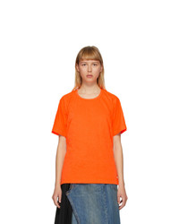 Junya Watanabe Orange Wrinkled T Shirt