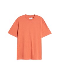 Topman Oversize Solid Cotton T Shirt In Orange At Nordstrom