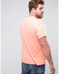 Asos Plus T Shirt With Crew Neck And Roll Sleeve In Orange