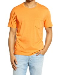 Billy Reid Washed Pocket T Shirt In Faded Orange At Nordstrom