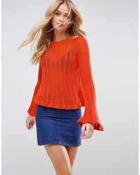 Asos Crochet Top With Frill Detail