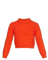 Tibi Pointelle Cropped Sweater