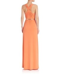 Halston Heritage Belted Jersey Gown